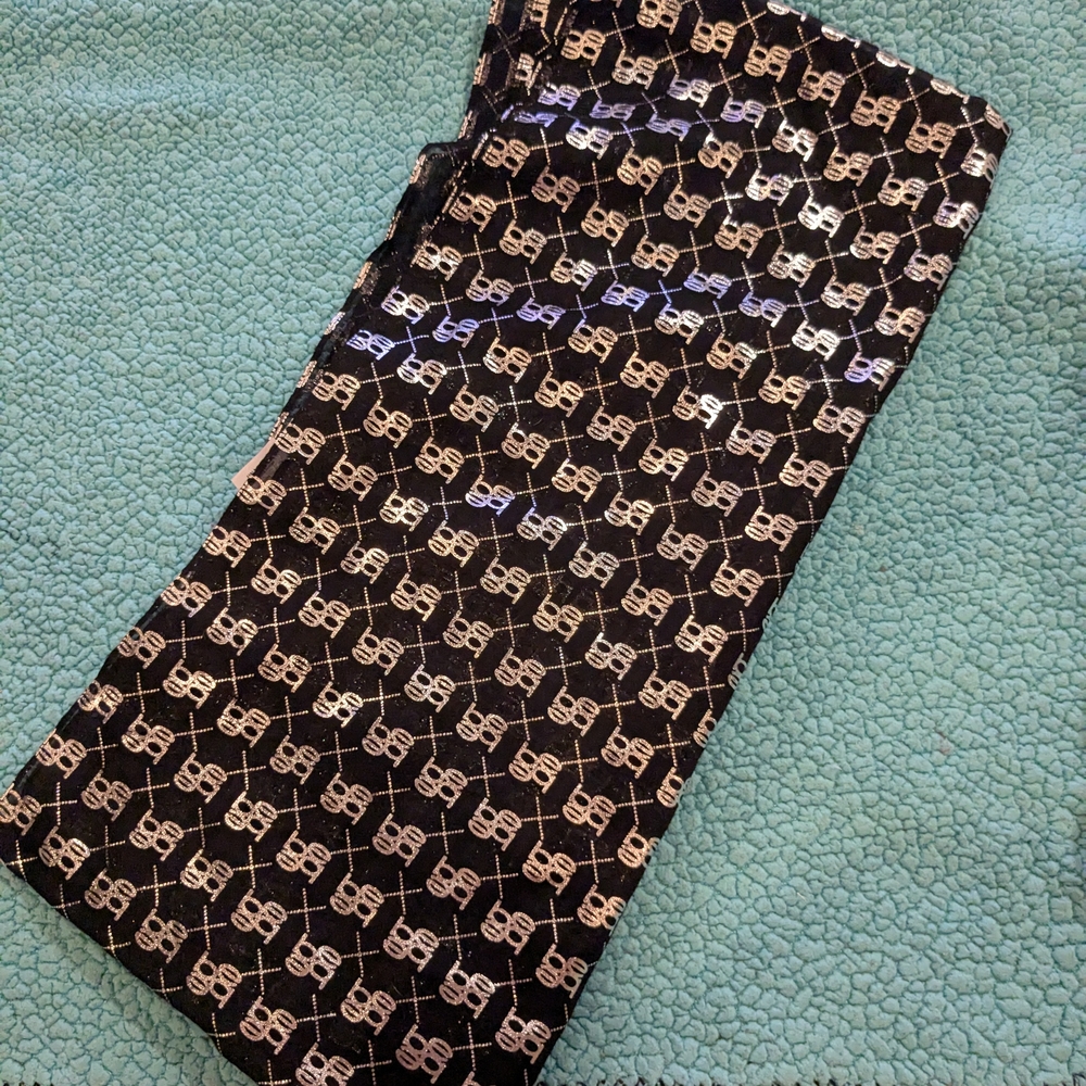 Black and Silver Patterned Scarf